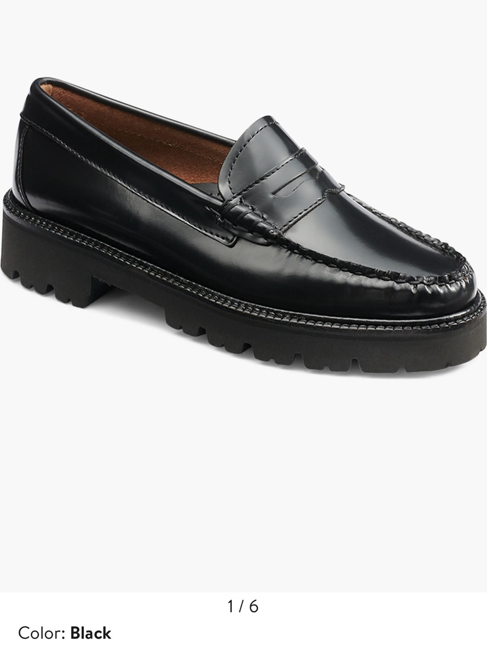 G.H. Bass & Co. Black Lug Sole Penny Loafers